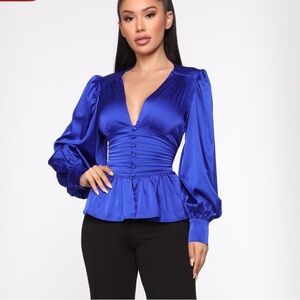 Fashion Nova Royal Blue Blouse